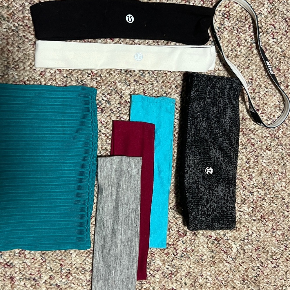 Lululemon Headband Lot (4 Lululemon + 1 Nike + Unbranded) Yoga Dance Running - Picture 3 of 3